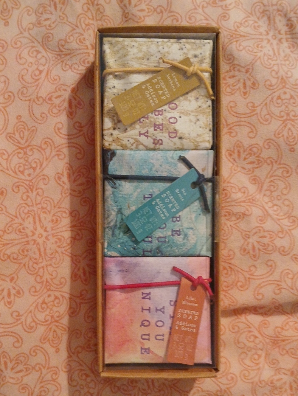 Addison & Gates Luxurius Soap Bar Trio Lemon Verbena Seabreeze Lilac Blossom NEW